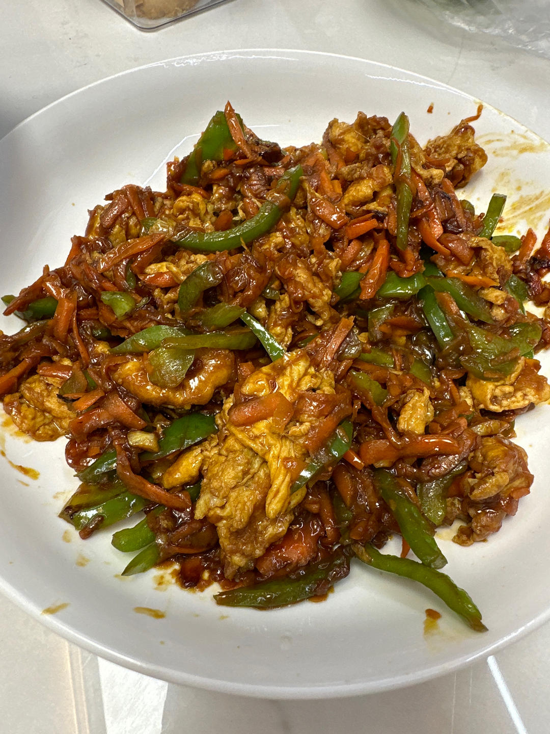 青椒胡萝卜炒鸡蛋