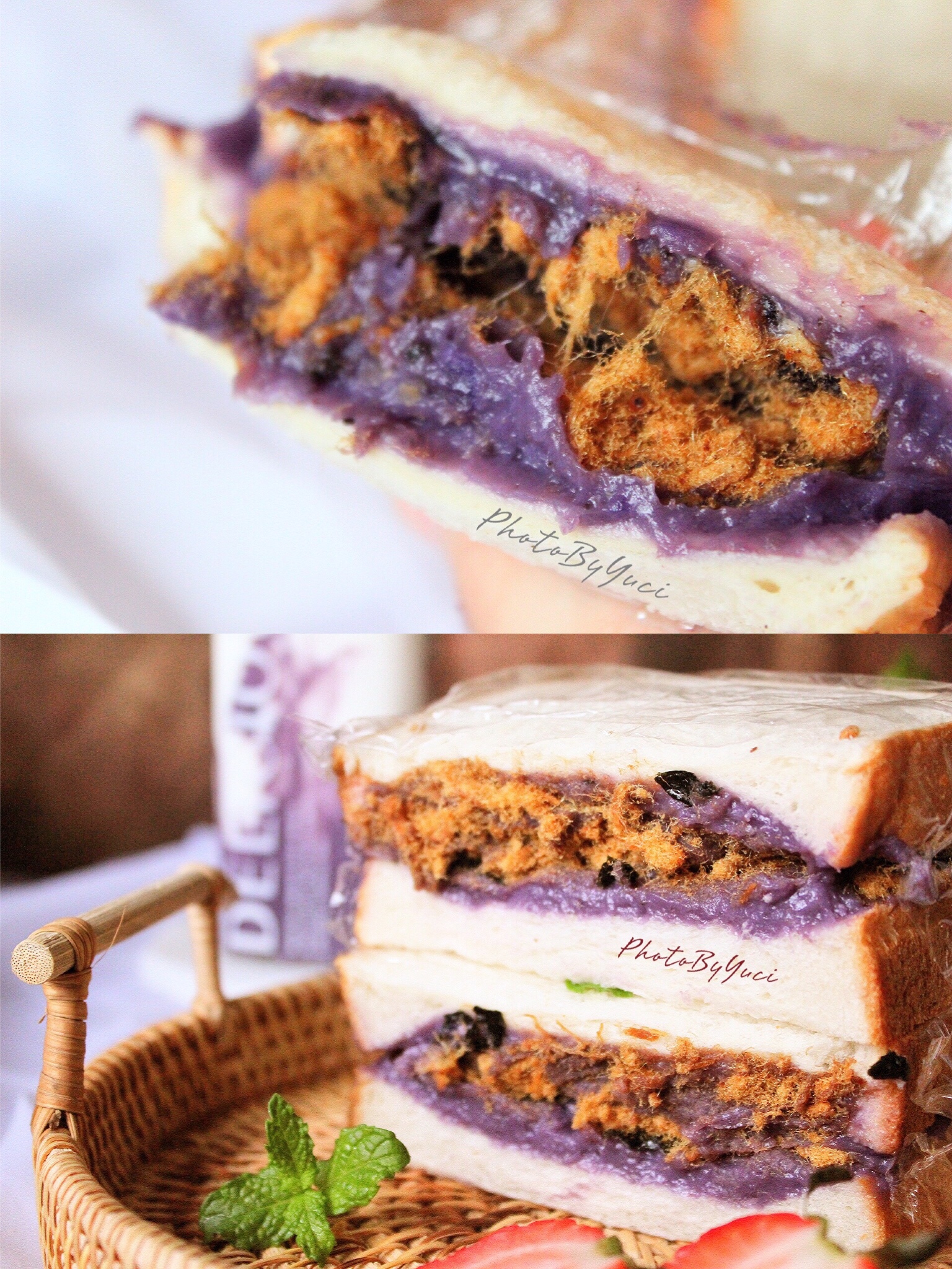 低卡～紫薯芋泥三明治🥪的做法
