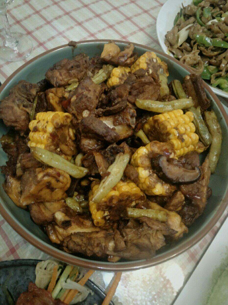 排骨豆角闷卷子
