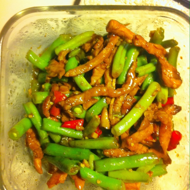 豆角炒肉丝