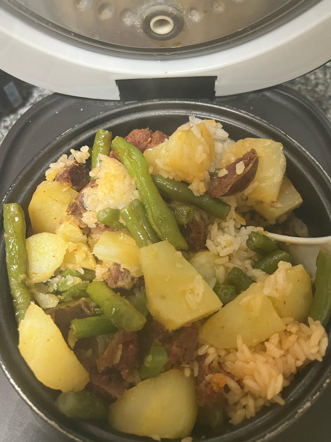 洋芋四季豆箜饭，香迷糊了