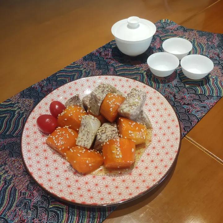 潮汕特色芋头甜品菜 减糖版糕烧芋头番薯  甜入你心  吃了会快乐且饱腹的一道童年记忆菜