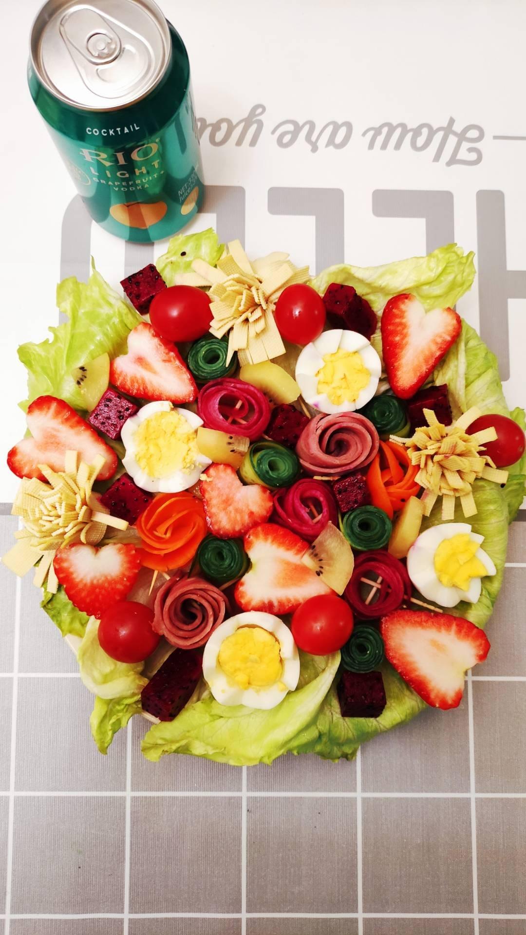 🌸花开富贵∣时蔬玫瑰花朵沙拉🌸