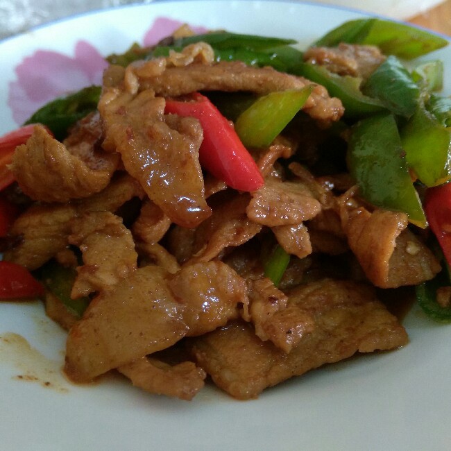 青红椒炒肉片