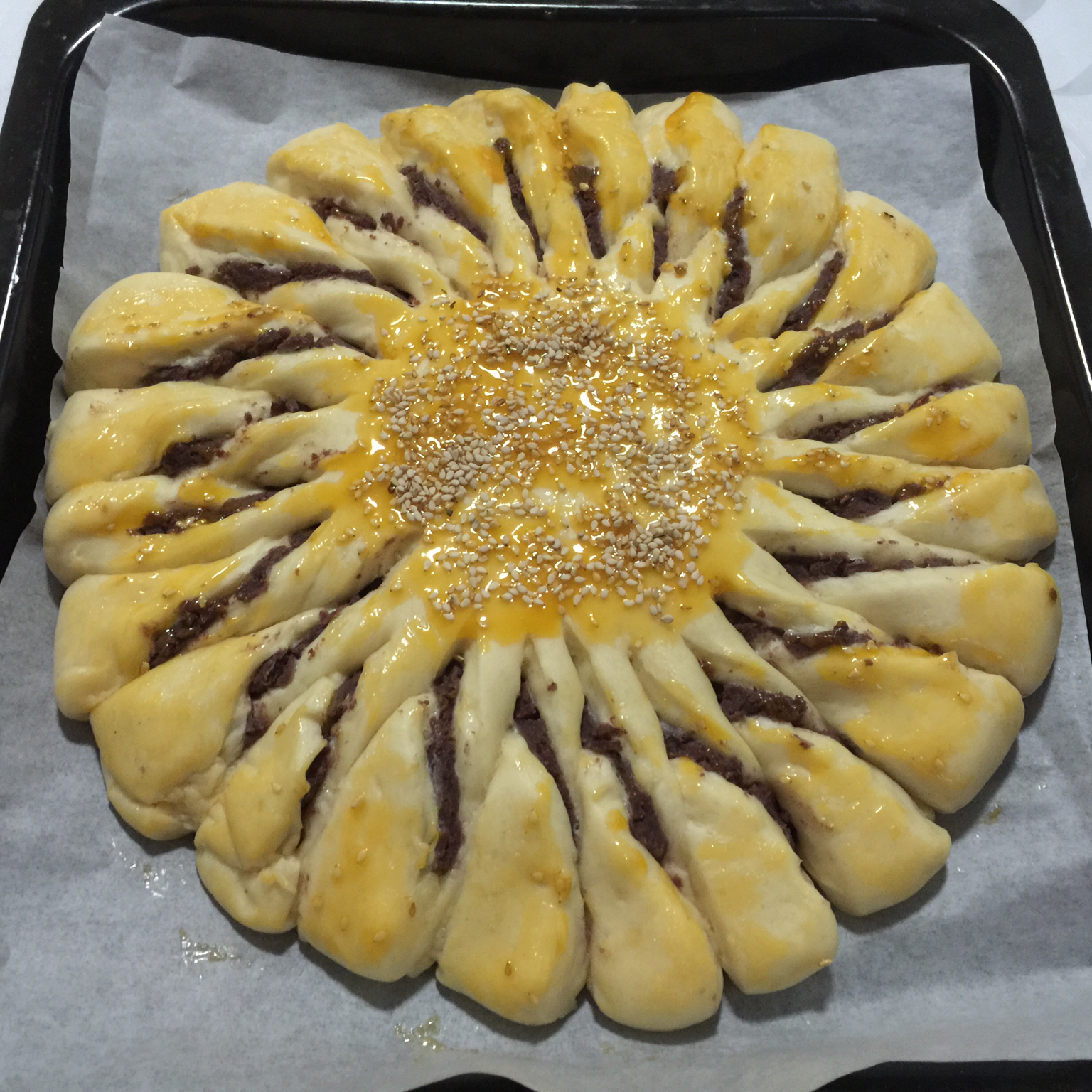 向日葵豆沙面包