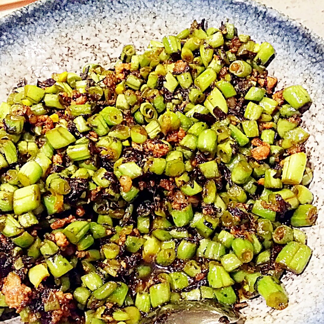 肉末榄菜四季豆