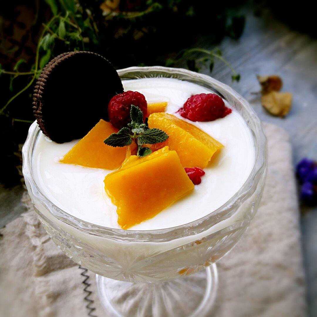 白开水#做的芒果酸奶冻