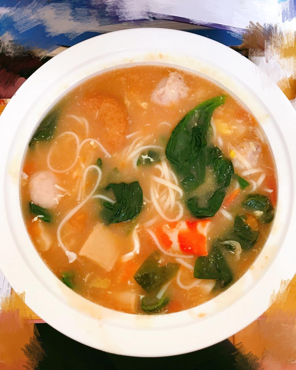 火锅丸子生菜汤