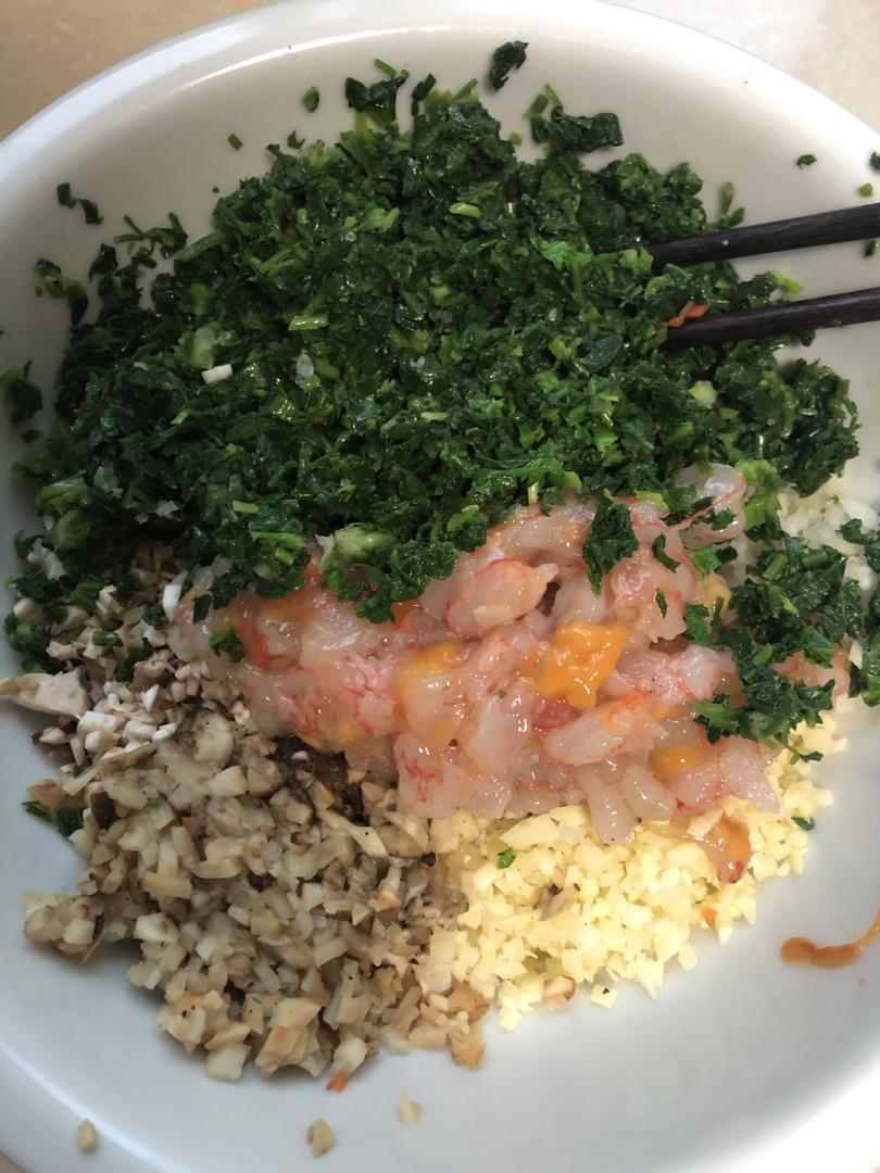 松茸荠菜虾仁饺子