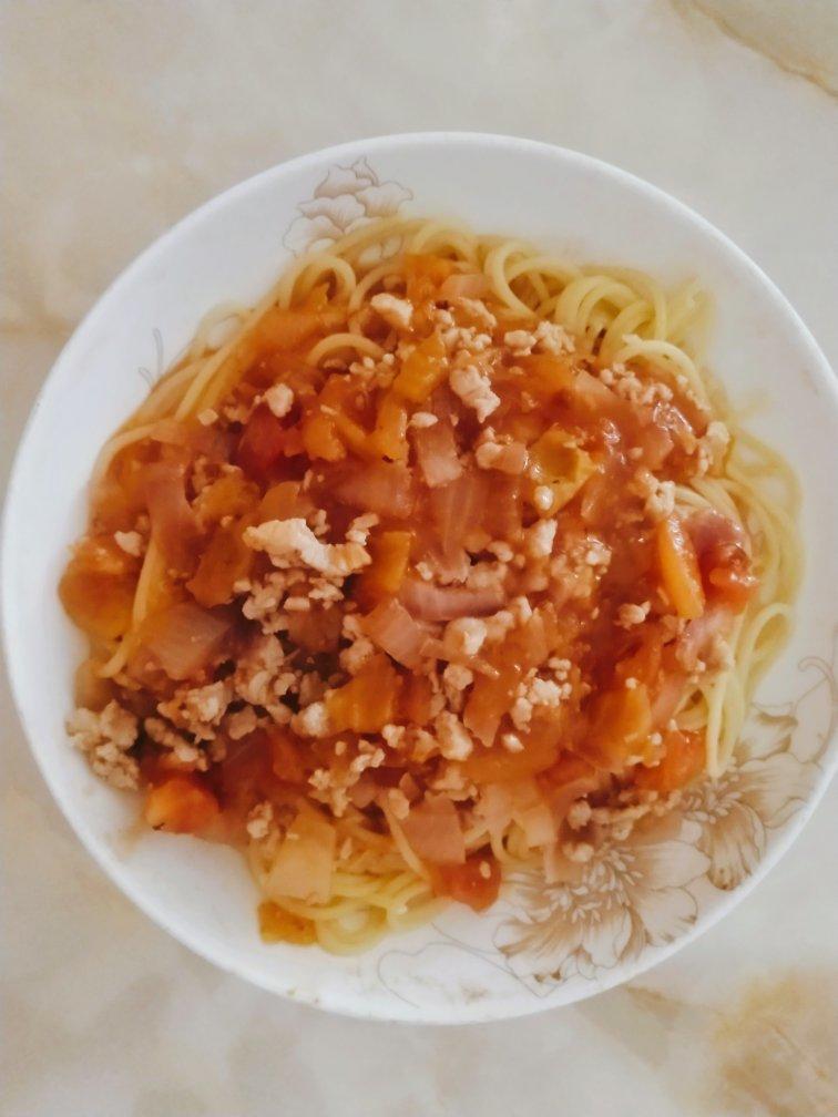 （完胜必胜客的）番茄肉酱意大利面～