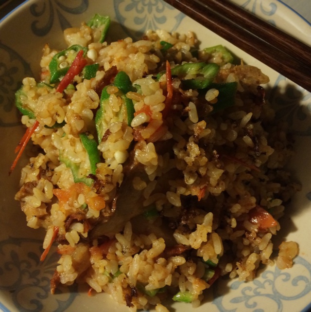 秋葵肉末炒饭