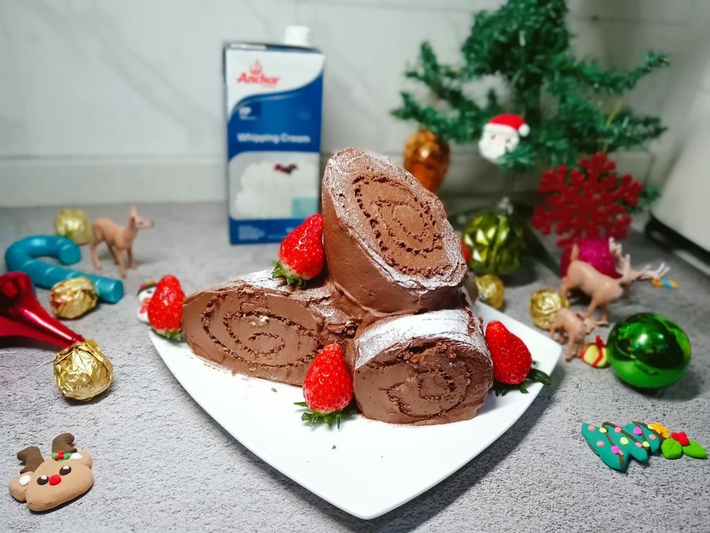 圣诞树桩蛋糕的做法