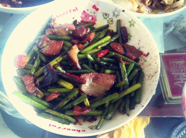 蒜苔炒腊肉