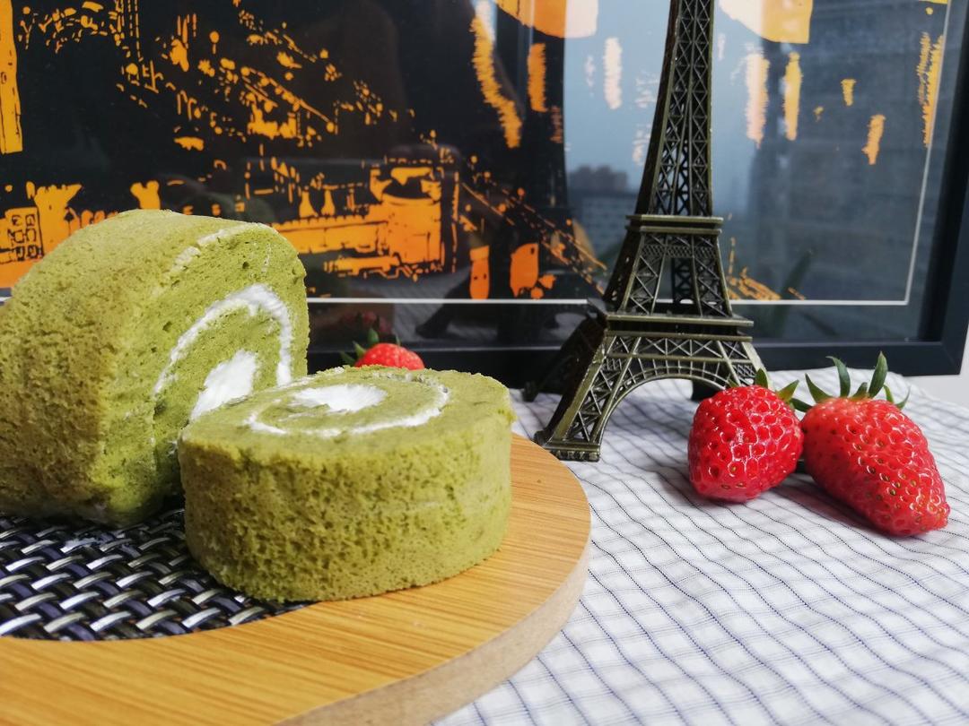 🌀超治愈｜小清新｜抹茶蛋糕卷｜卷不裂｜柔软细腻