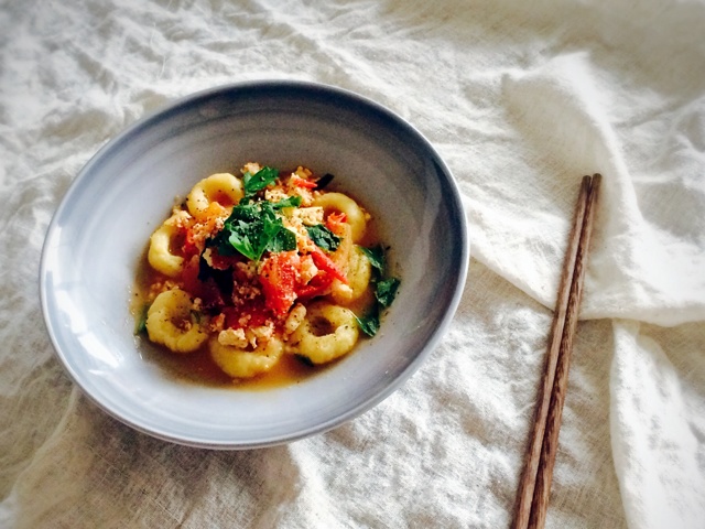 番茄鸡蛋拌酒窝