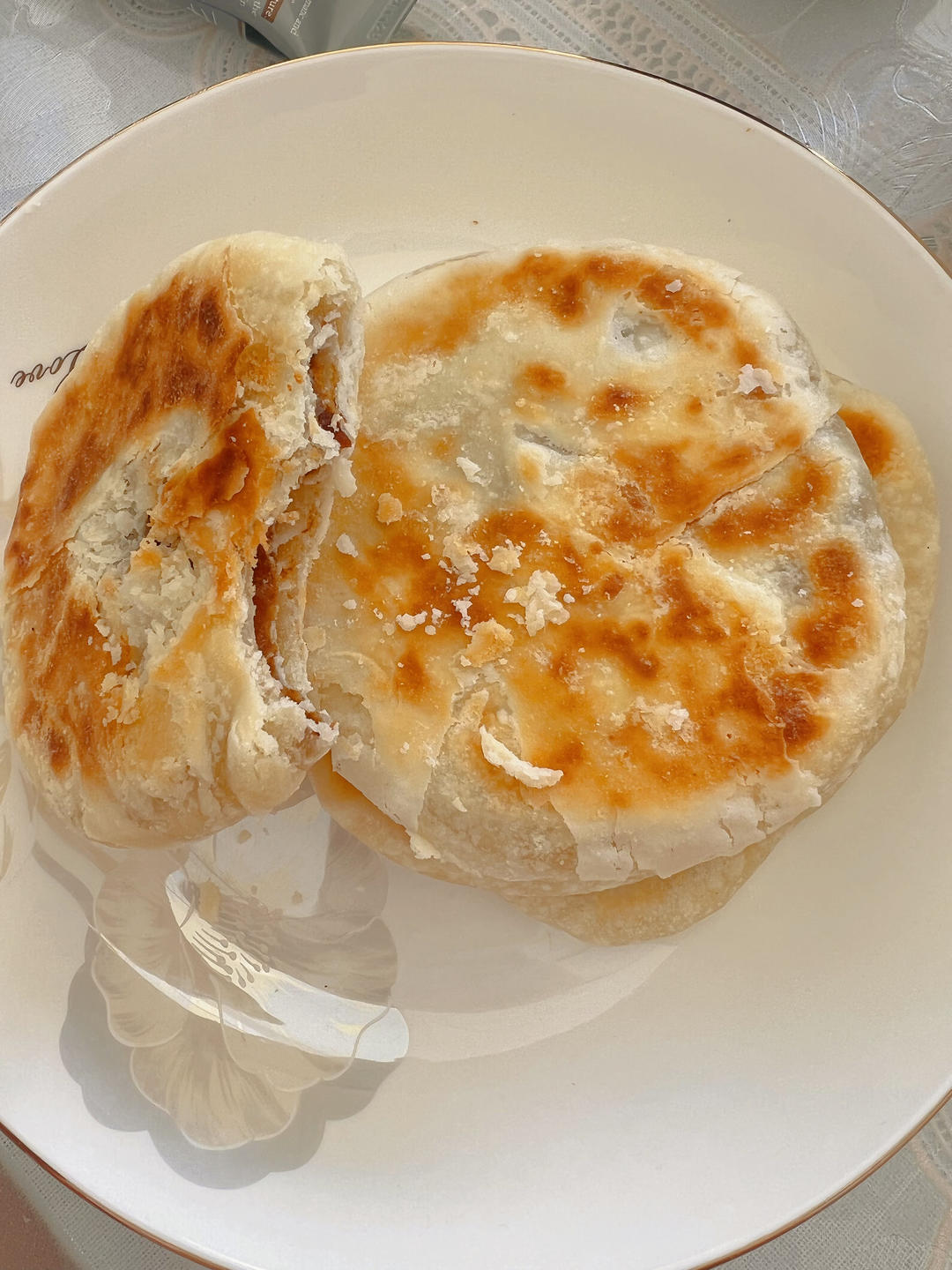 平底锅版酥掉渣豆沙小酥饼