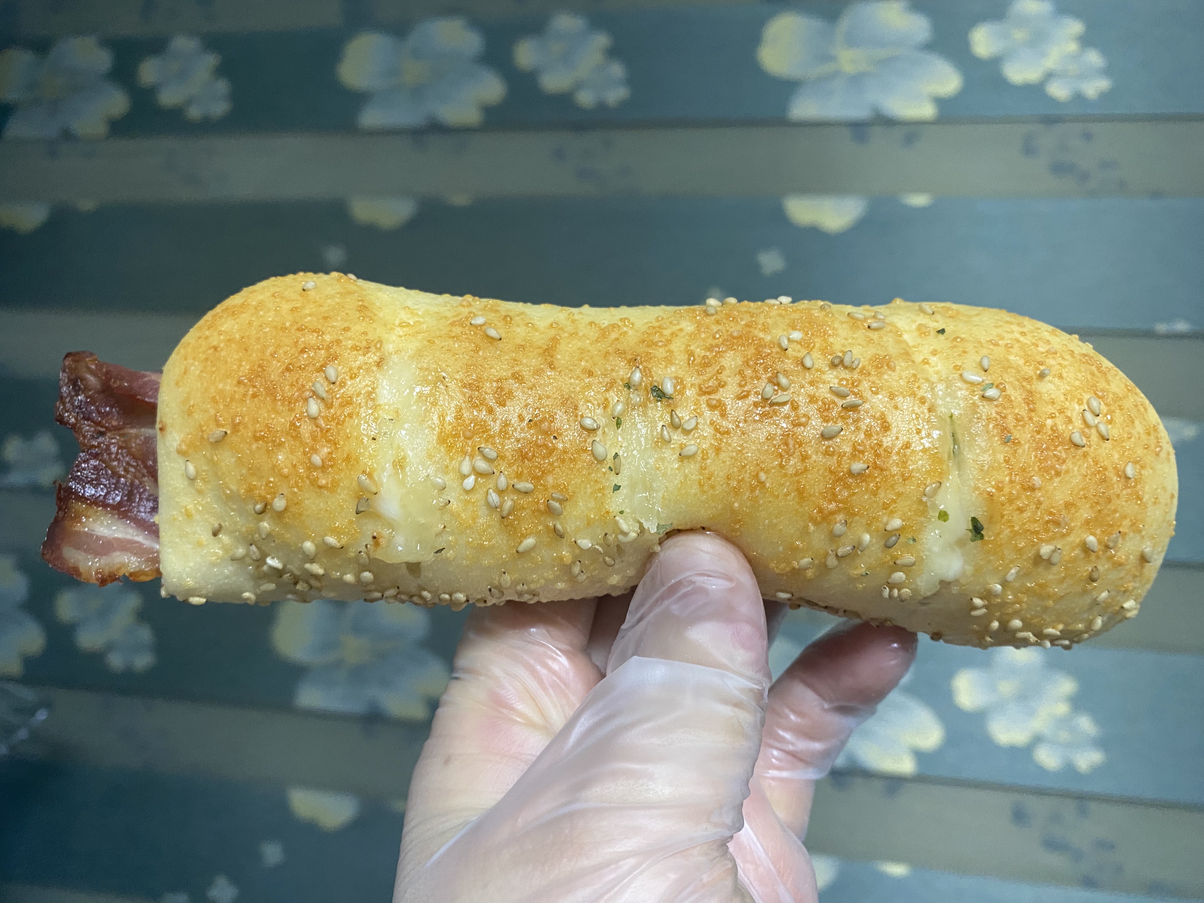 培根肉松芝士面包（低糖）的做法