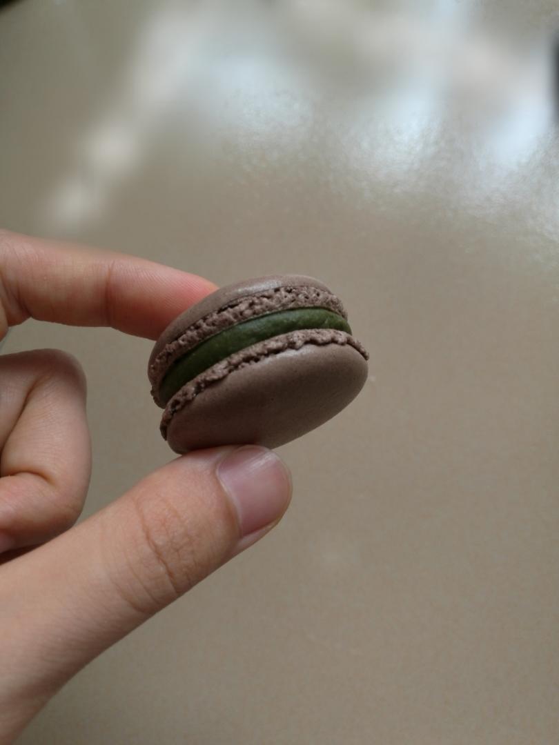 拥有蛋糕组织的意式马卡龙