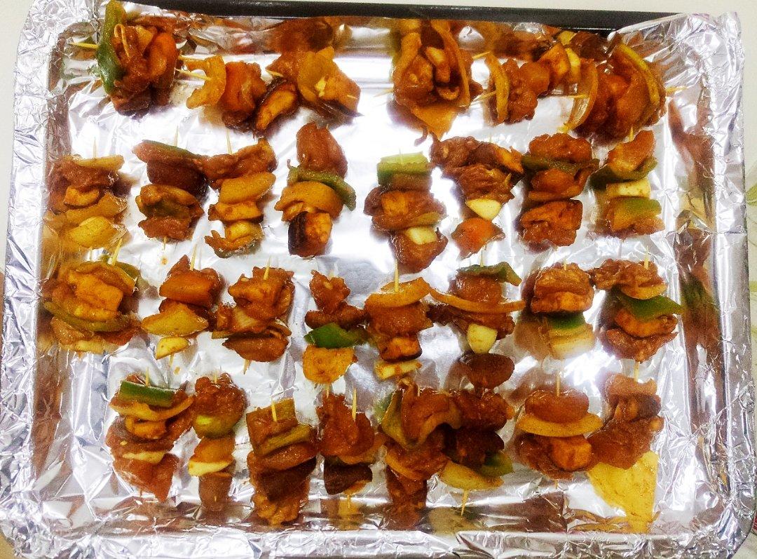 蔬菜鸡肉牙签串 烧烤 烤箱版