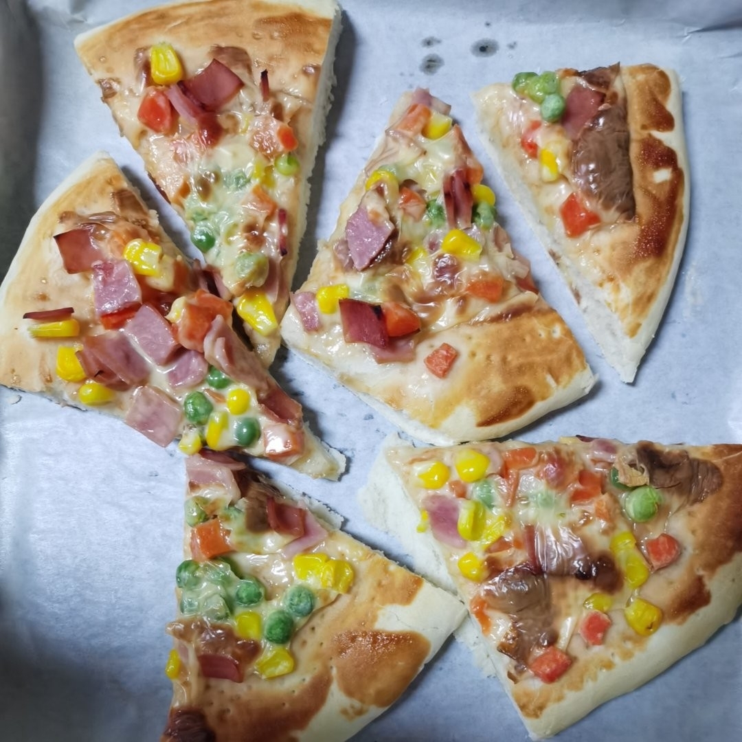 普通面粉也可以做好吃的脆底披萨🍕【家庭低卡鸡胸肉披萨】9寸，裂墙推荐！！！