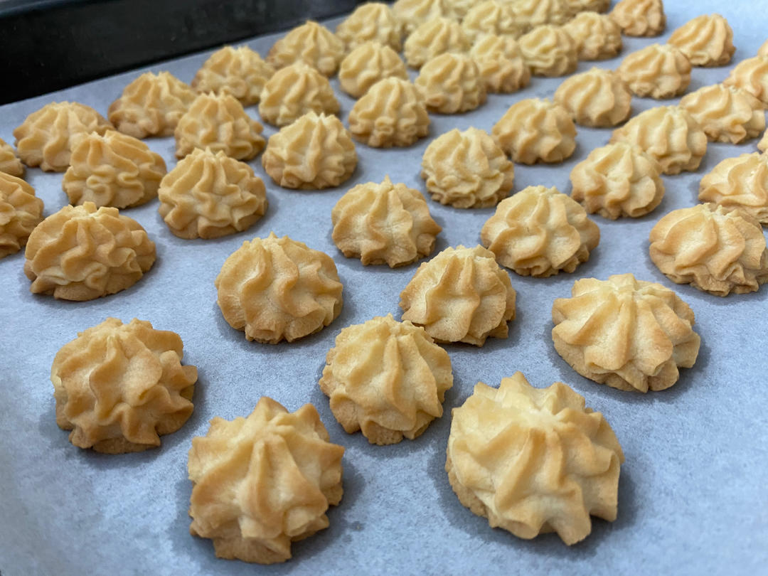 曲奇饼干，完美配方超好挤，酥到不敢碰，一个月还能酥掉渣