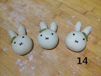 可爱米菲兔豆沙包的做法 步骤14
