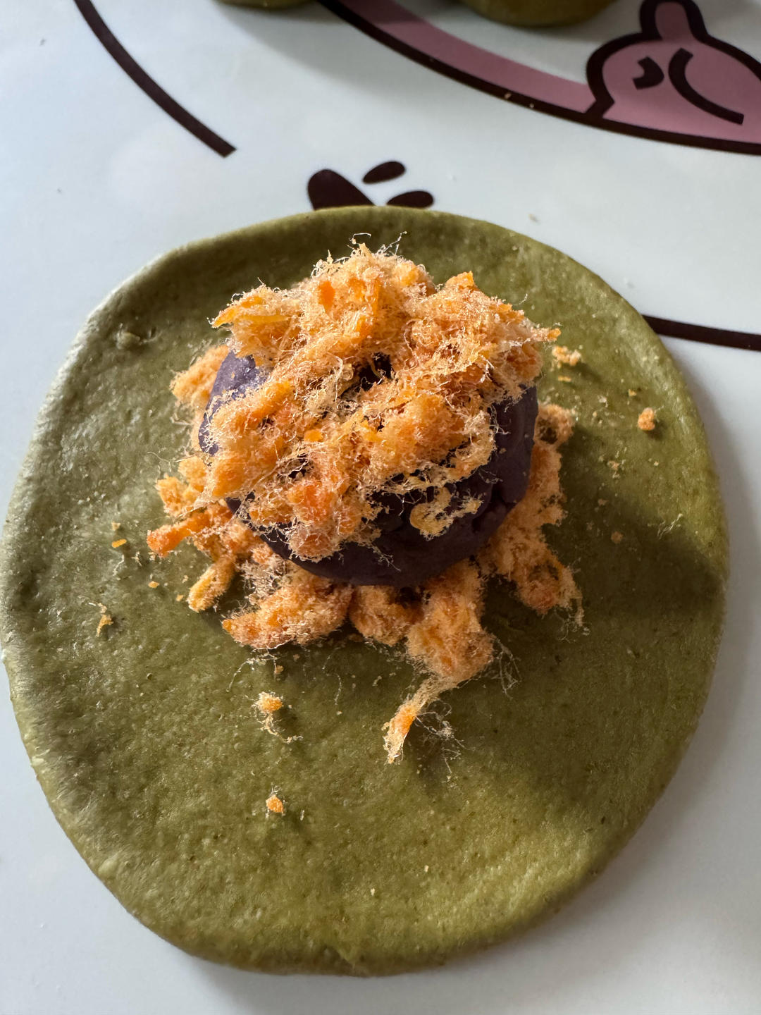 麻薯芋泥软欧包（波兰种·抹茶控）