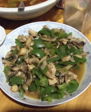 小炒青椒口蘑