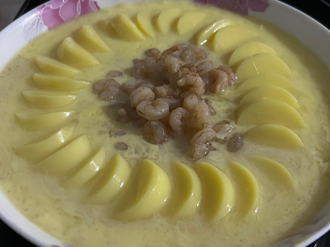 虾仁玉子豆腐蒸蛋/“蒸蒸日上”的年夜饭快手菜