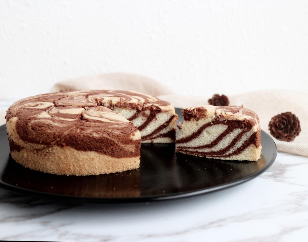 可可双色戚风（奶牛戚风）～17厘米加高戚风模或者18厘米戚风模