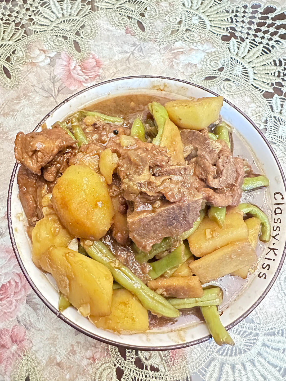 硬菜代表--排骨炖豆角土豆（豆角焖面胚子）