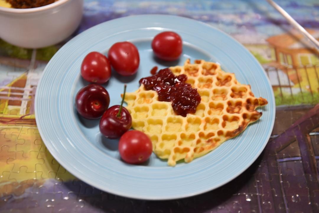 五岁小朋友可以制作的 #糯米酸奶华夫饼#