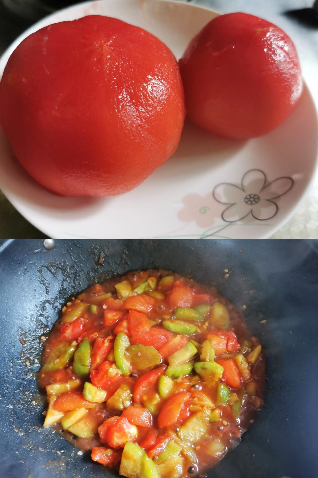 西红柿炒青茄子