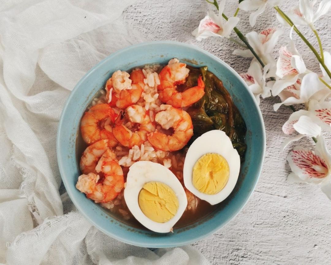 虾头油汤泡饭的做法