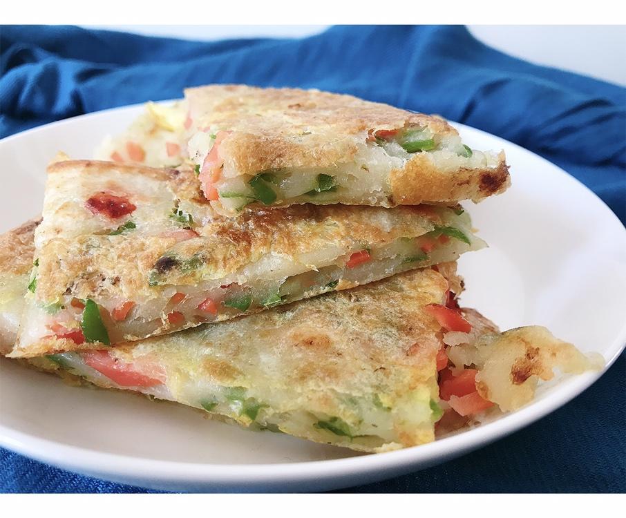 简单好做的蔬菜鸡蛋饼