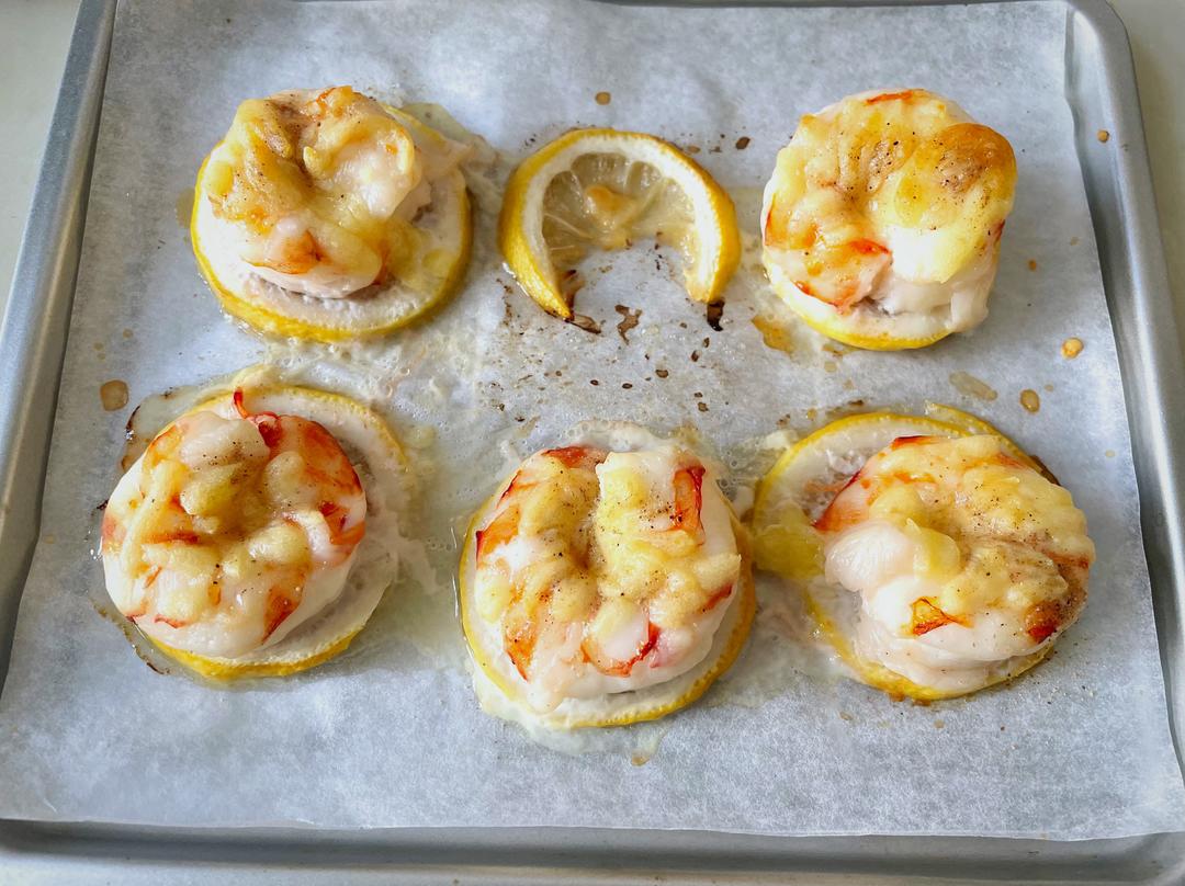 烤箱版芝士柠檬虾的做法
