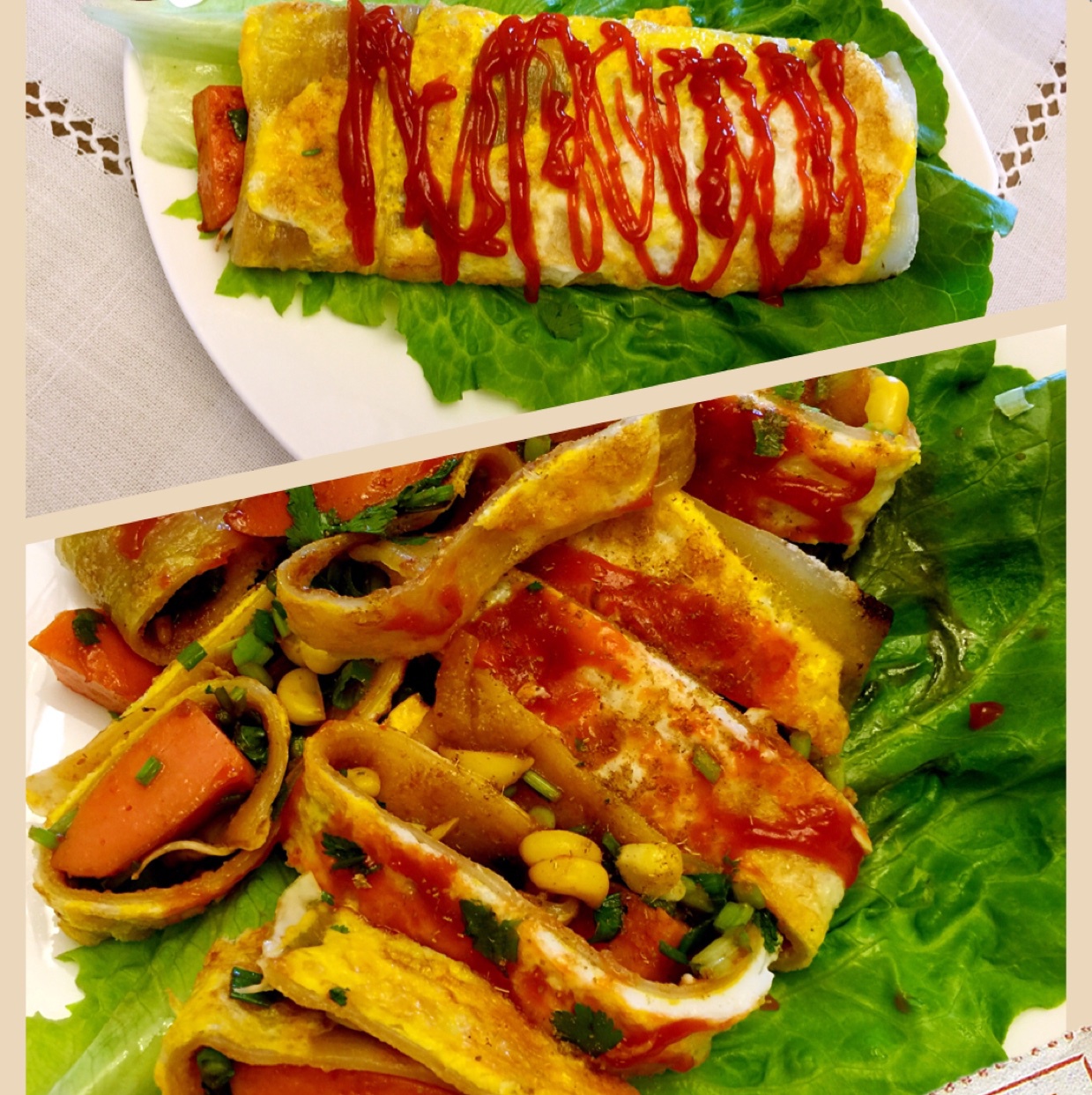 烤冷面赞 烤冷面,特制烤冷面酱,蒜蓉辣酱,孜然粉,陈醋,香甜口味沙拉酱