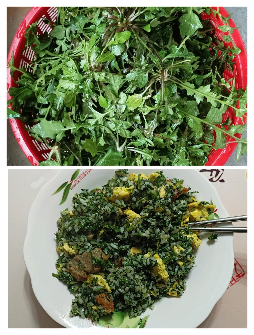超美味的野生荠菜饭