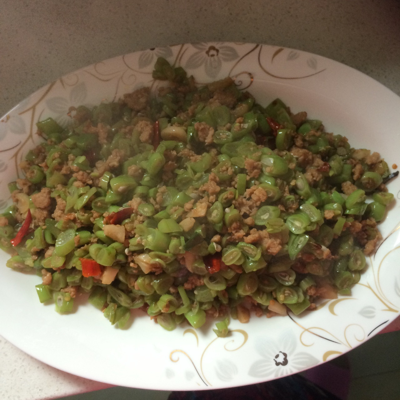 肉沫豆角下饭菜