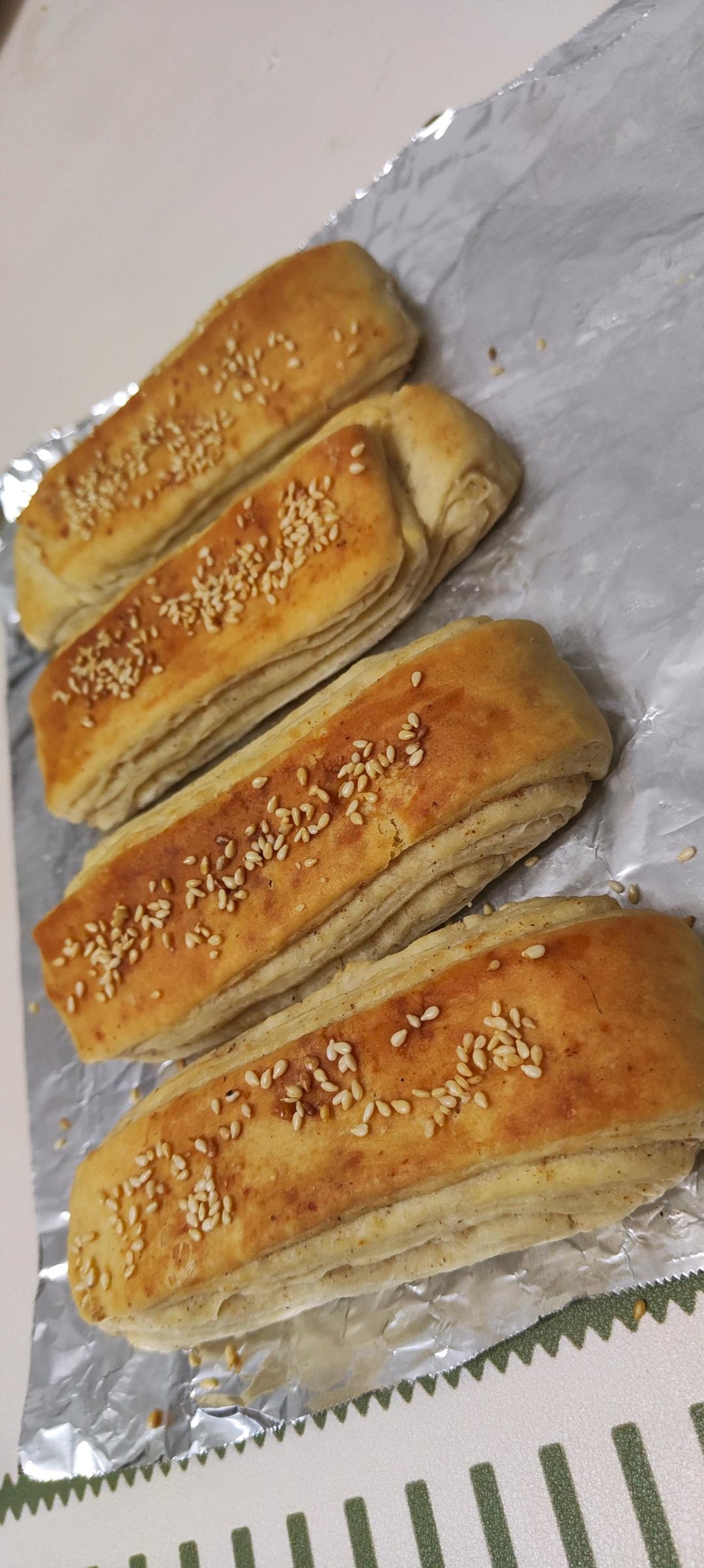 外酥里软烤箱千层饼👏（一次发酵简单版）