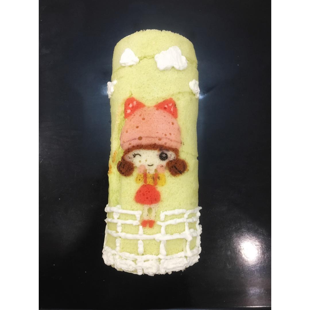细腻零消泡彩绘蛋糕卷图案面糊制作方法