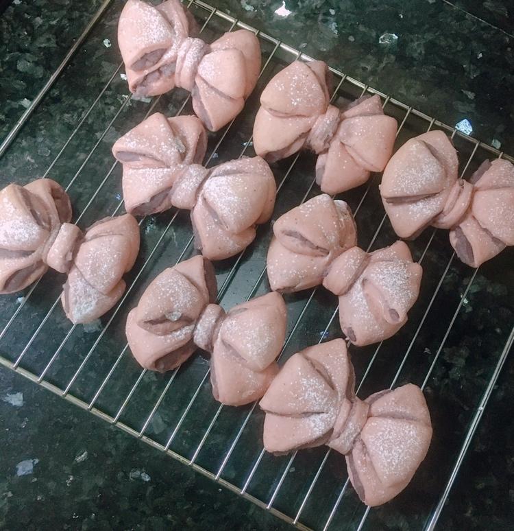 紫薯蝴蝶结🎀面包一次发酵超柔软