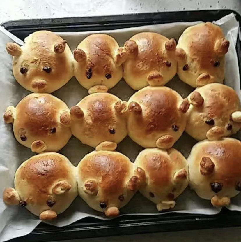 一次发酵网红小熊挤挤面包简单易做