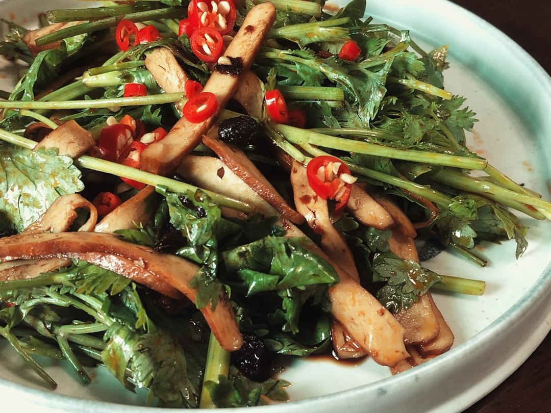 豆腐干拌香菜