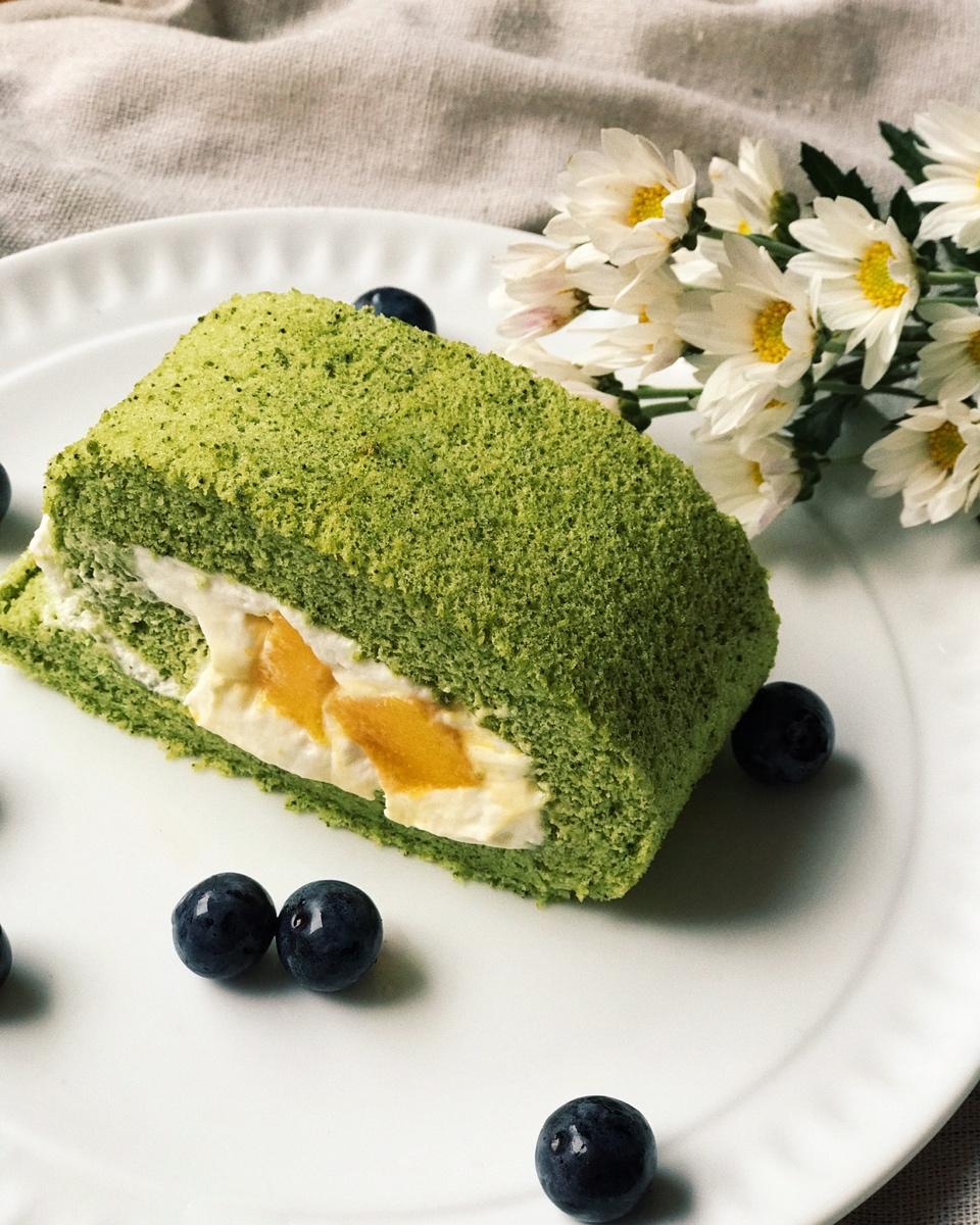抹茶红豆蛋糕卷
