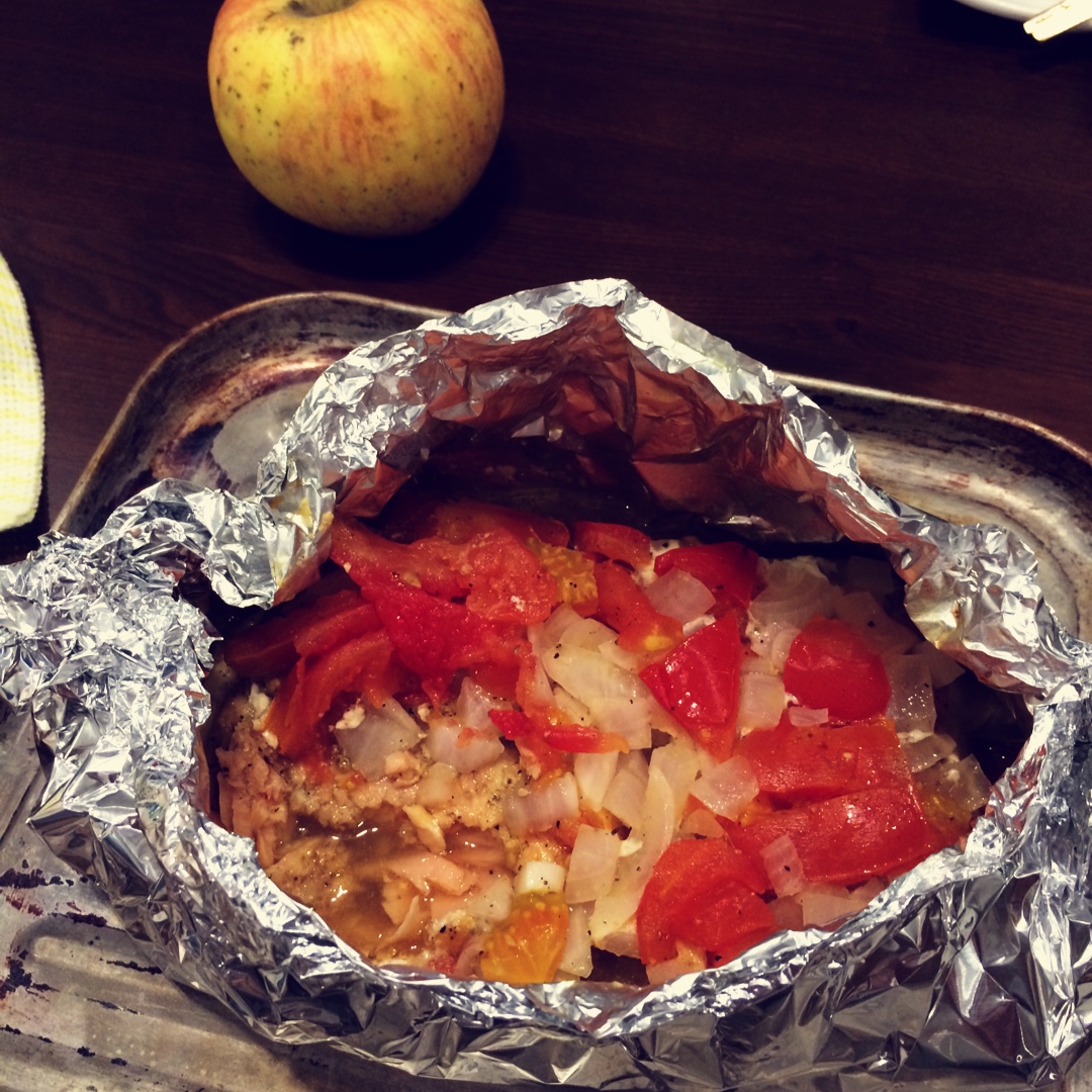 锡纸烤三文鱼  （Salmon Baked in Foil）
