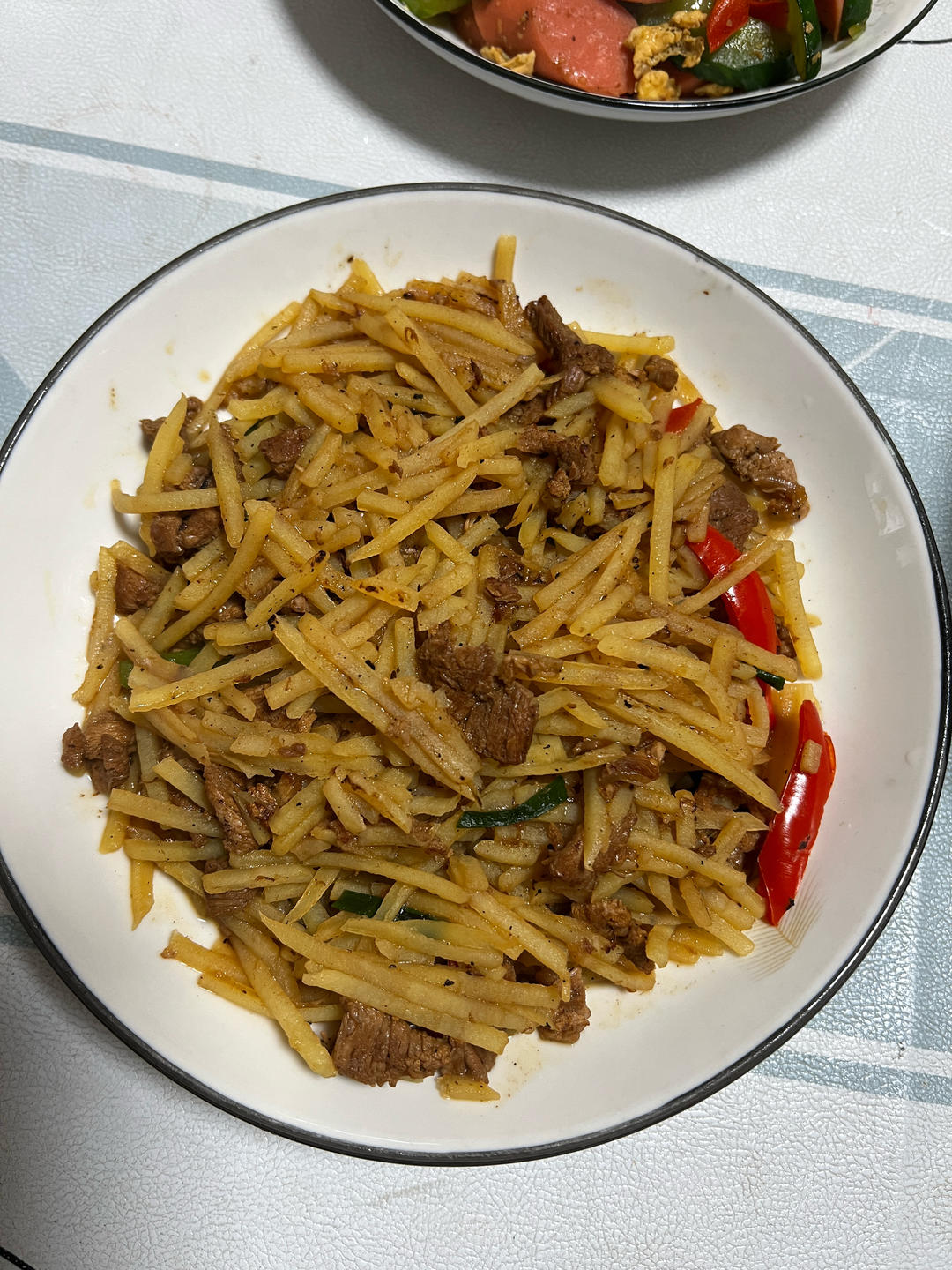 简单快手的土豆丝炒肉丝！拌饭绝绝子！！