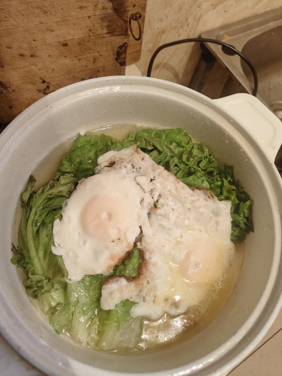 超级刮油掉称的生菜鸡蛋汤