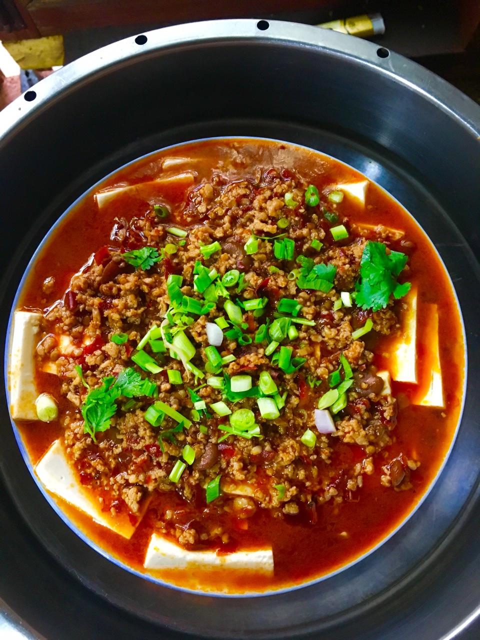 香辣肉末蒸豆腐