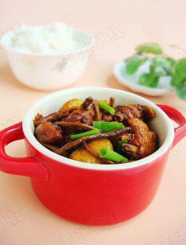 时令解馋菜——茶树菇栗子鸡的做法